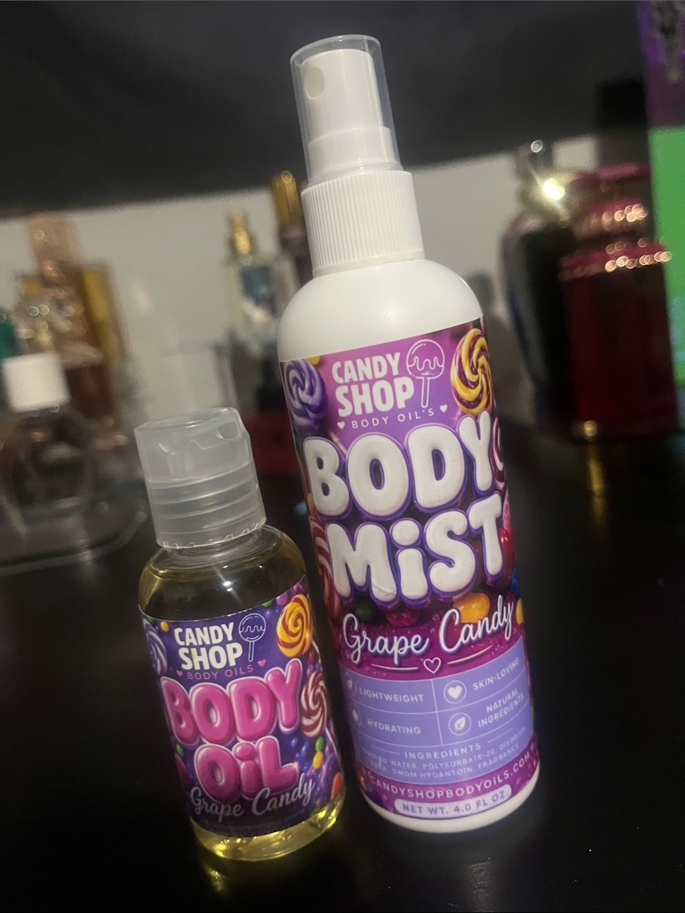 Candy shop body oils - Grape Candy & Body Oil mini Duo - Purple